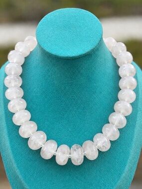 Clear White Chunky Beaded Necklace